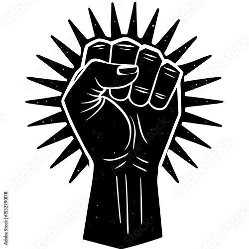 fist punching the air