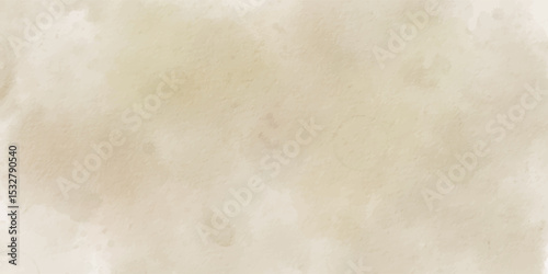 Old paper background. Neutral light brown horizontal watercolor background with soft abstract textures. Beige vector watercolour art background with old paper texture.
