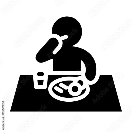 Daily life solid icon. Eating breakfast