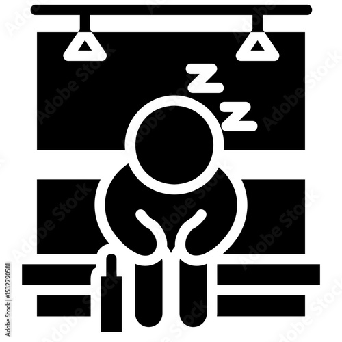 Daily life solid icon. Leaving work