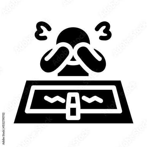 Daily life solid icon. Washing face