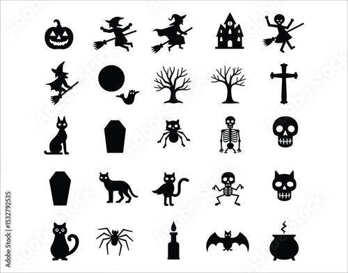 Halloween Night Silhouettes – Vector Elements