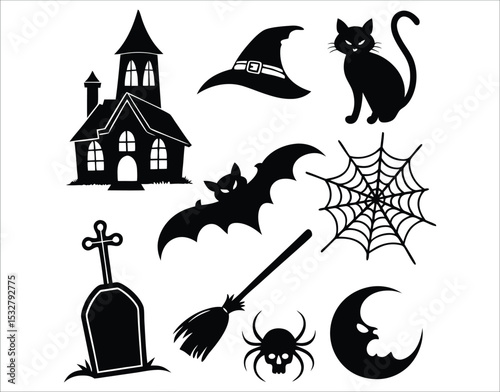 Halloween Vector Bundle – Clean Silhouette Icons