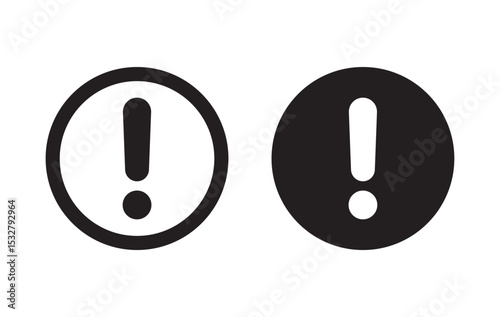 Alert icon. Warning sign and symbol. Exclamation mark in circle.