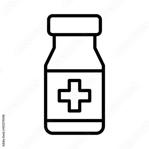 Medicine bottle line icon.