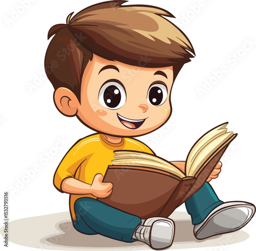 boy reading a book