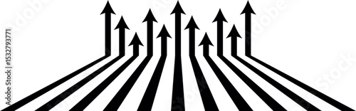 3D Arrow Growth Chart with House and Business Icons – Vector Illustration Representing Finance, Success, Progress, and Upward Direction in Building, Home, and Real Estate Concepts – Line Graph 