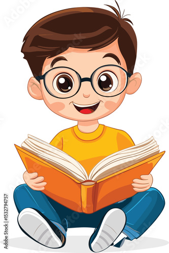 boy reading book