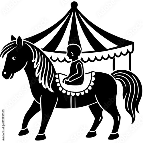 carousel horse cartoon