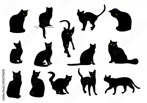 Black Cat Silhouettes vector.eps