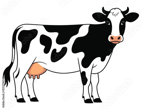 Cute cow vector illustration perfect for farm and animal designs

