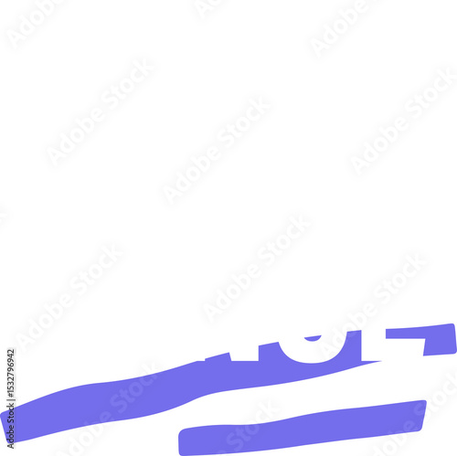 Flat design featuring bold uppercase LET'S DANCE text on transparent canvas with purple strokes