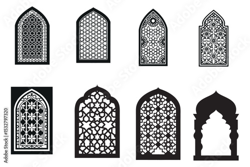 Collection of Ornate Islamic Architectural Windows and Doors