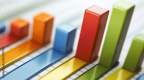 A D financial graph with ascending bars and vibrant colors, symbolizing growth and success in a competitive market environment.