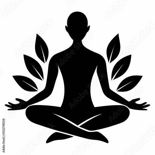 silhouette of yoga