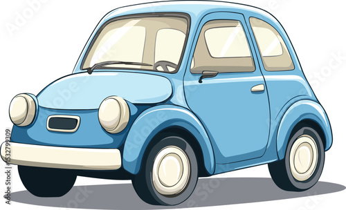 blue car isolated on white