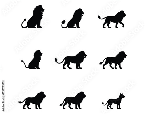 Roaring Lion Head Silhouette – Black Icon