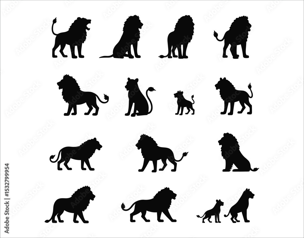 Obraz premium Tribal Lion Silhouette Design Illustration