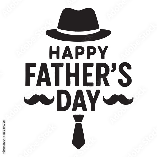 Happy Fathers Day vector illustration: a vintage design concept poster