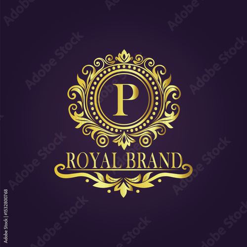 Letter luxury gold logo concept