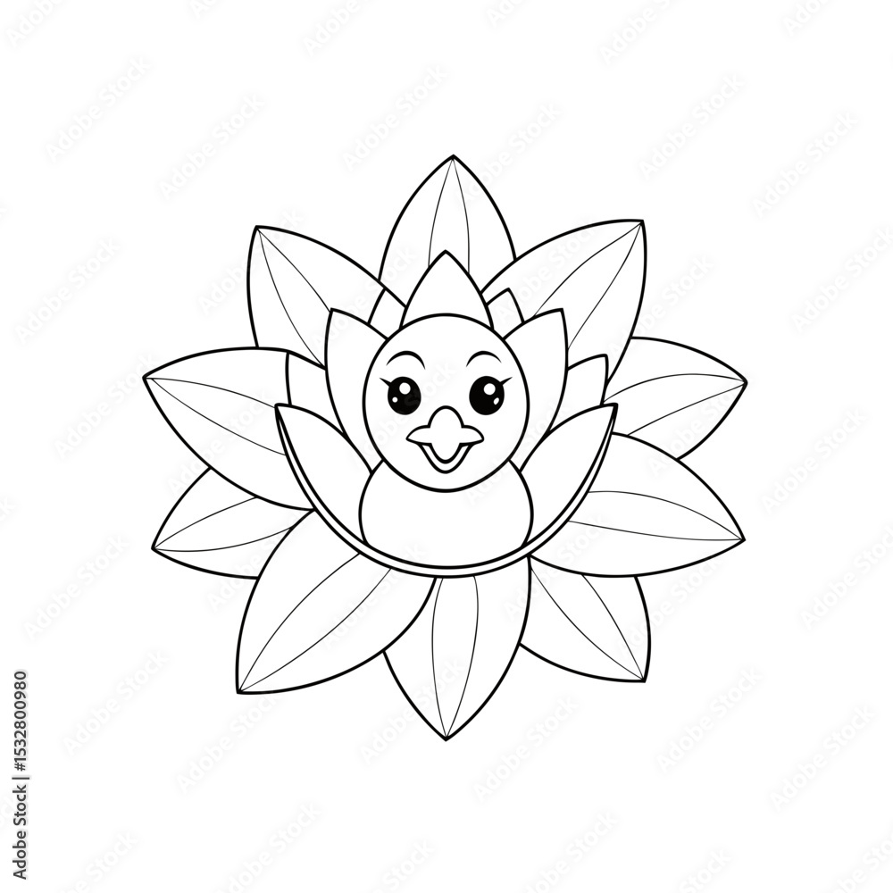 Fototapeta premium Printable Chick Hatching from a Candy Egg Outline