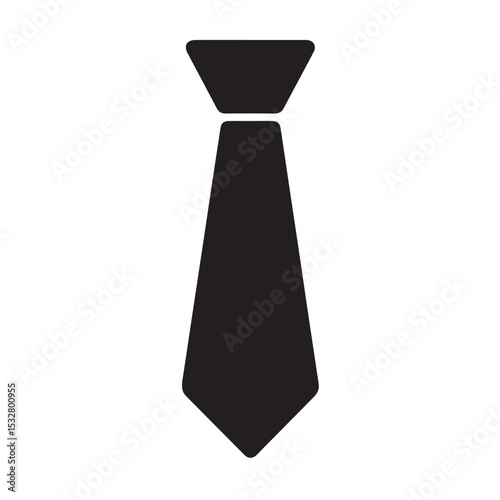 3D vector illustration of a black business necktie isolated on a white background, symbolizing fashion and professional design