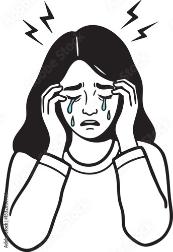  A vector illustration portraying a girl experiencing emotional flashbacks, showcasing emotional dysregulation awareness