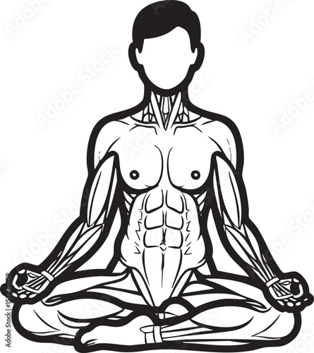  A vector illustration featuring a person engaged in progressive muscle relaxation, a core Mindfulness and Somatic Practices technique