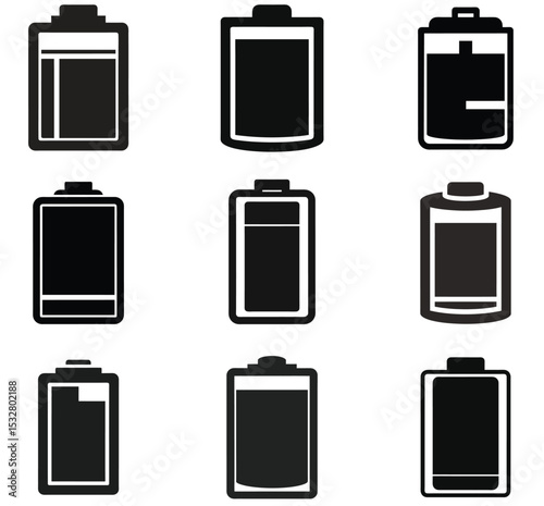 Battery Power Levels Icon Set