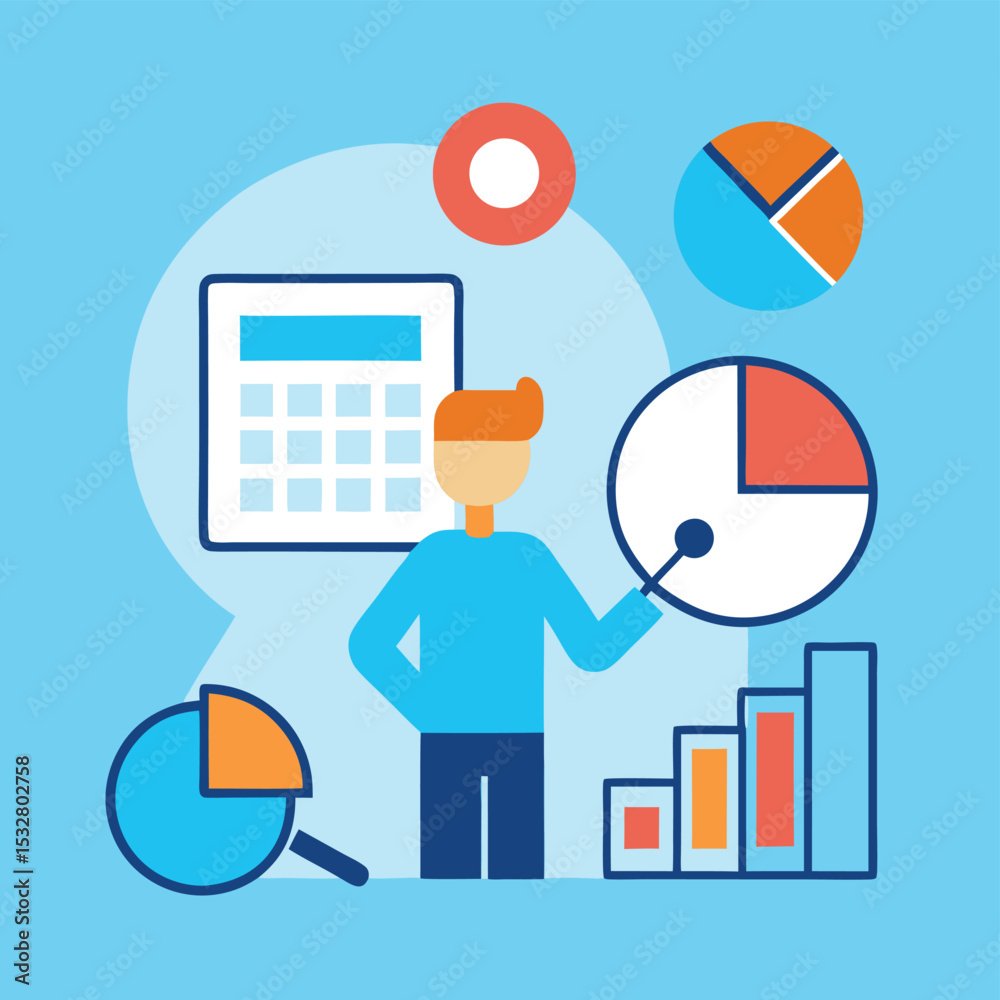 Fototapeta premium Data Analysis Business Analytics, Charts, Graphs, and Financial Reports