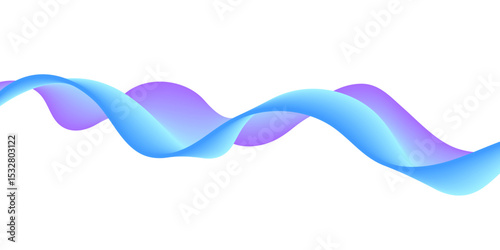 3d vector sound waves set. Audio equalizer technology, pulse musical. Realistic rendering of blue and pink wave curve gradient. Isolated abstract object on a white background.