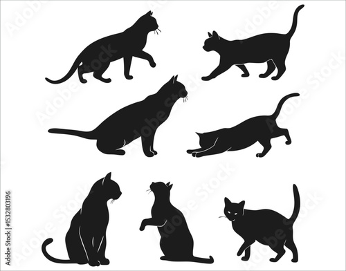 Classic Shorthair Cat Silhouettes