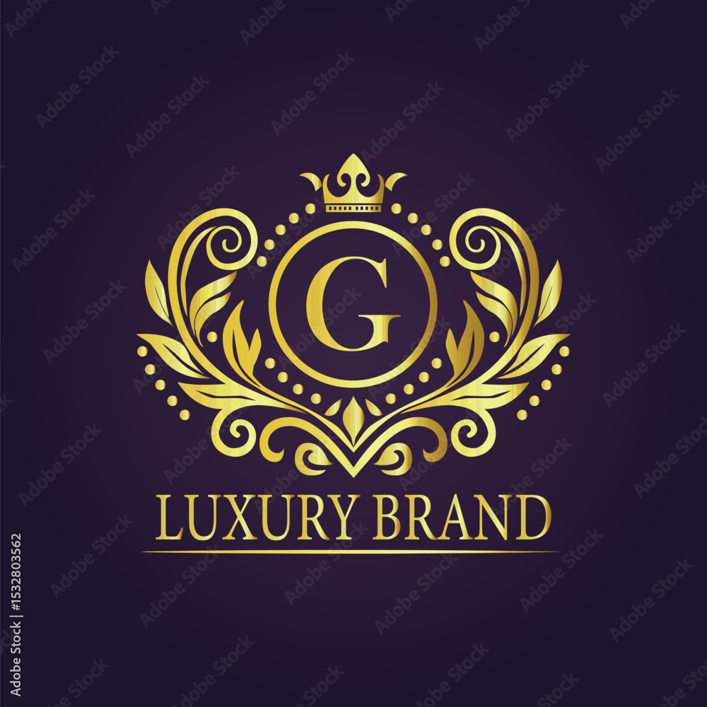 Fototapeta premium Letter luxury gold logo concept