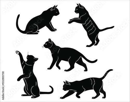 Solid Black Shorthair Cat Grid