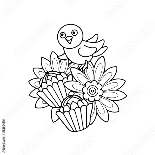 Printable Chick Jumping Over Jelly Outline