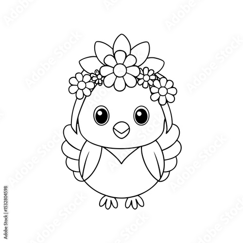 Printable Chick Napping in Jelly Outline