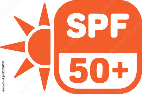 Spf 50 plus sun protection factor icon