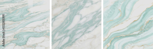Agate stone and marble veining abstract, marbled background in a cool teal, light seafoam green, and beige color palette; flowing, wavy, smooth, subtle, and slightly textured surface vector background