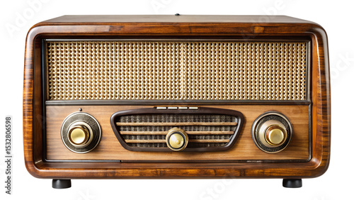 old radio isolated on white