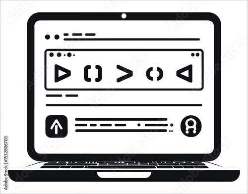 Web Developer Silhouette Icon – Minimal Black Style