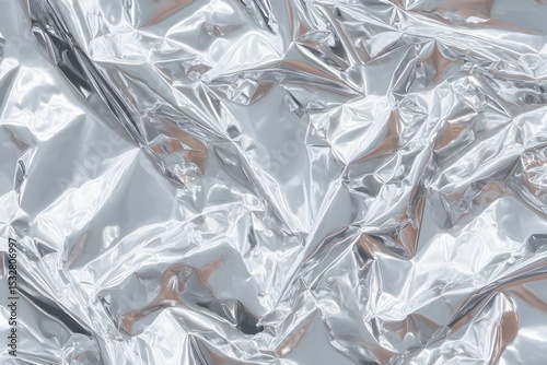 Crinkled foil texture surface creating abstract background image
