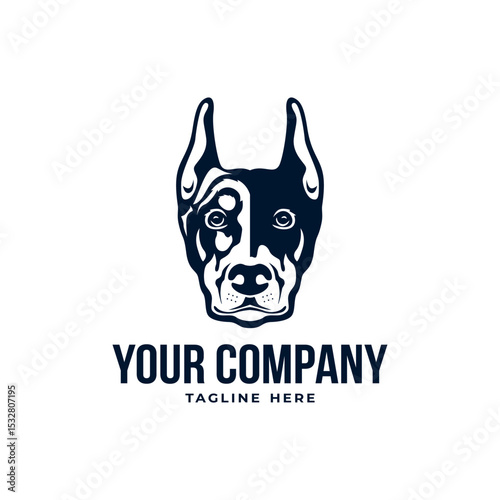 dog head logo design template