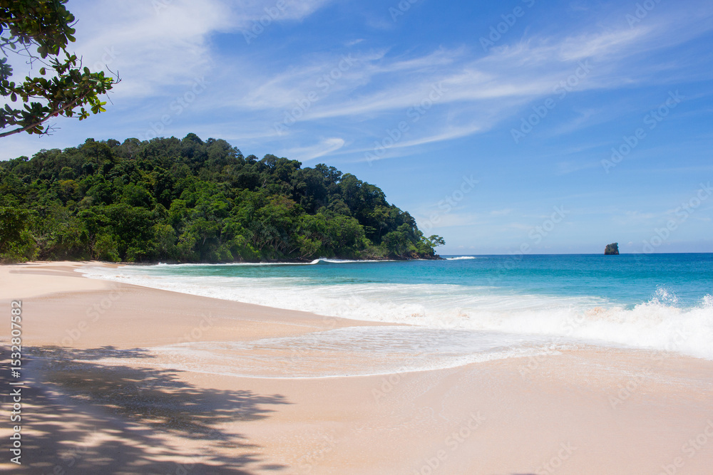 Beautiful View of Sendiki White Sand Beach with Turquoise Blue Sea and No People, Malang, East Java, Indonesia sstksummer Beautiful View of Sendiki White Sand Beach with Turquoise Blue Sea and No People, Malang, East Java, Indonesia sstksummer