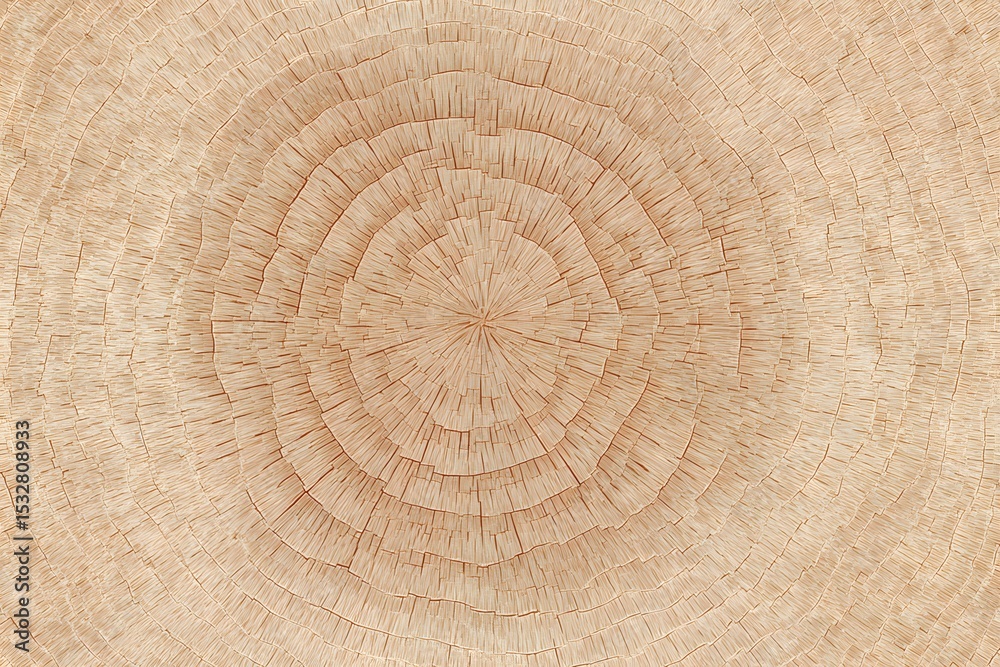 Fototapeta premium Detailed macro shot of wood's annual rings, displaying natural patterns and textures. The rings show the history of the tree