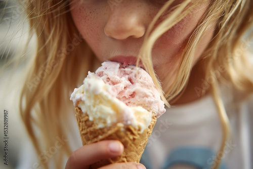 Child Enjoying Ice Cream