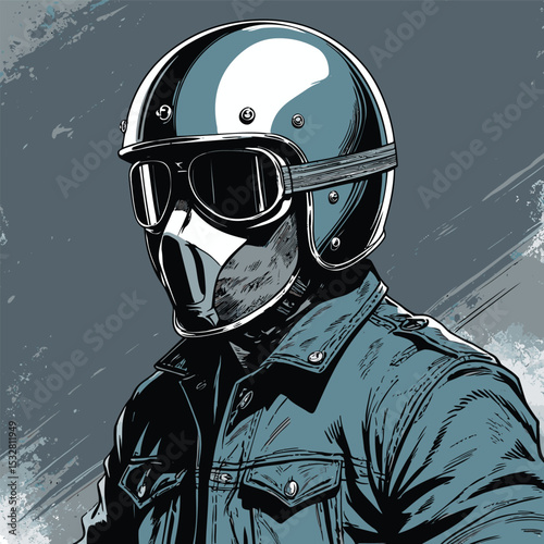 male biker vector illustration for graphic design