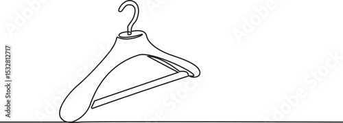 Continuous one line drawing of Clothes hanger. Hanger single line art vector illustration. Editable vector, Clothes Hanger Continuous Line Icon, Minimal design element for banner, flyer, Vector