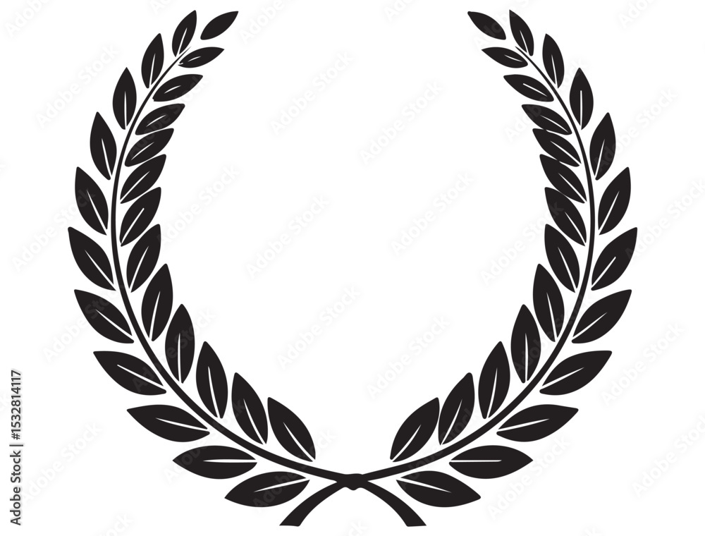 Obraz premium FLORAL WREATH SILHOUETTE
