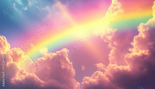 Beauty in Soft Pastel Colors with Fluffy Clouds
