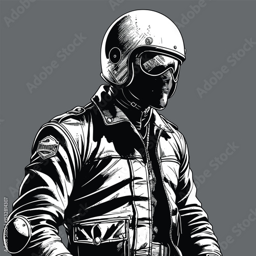 male biker vector illustration for graphic design